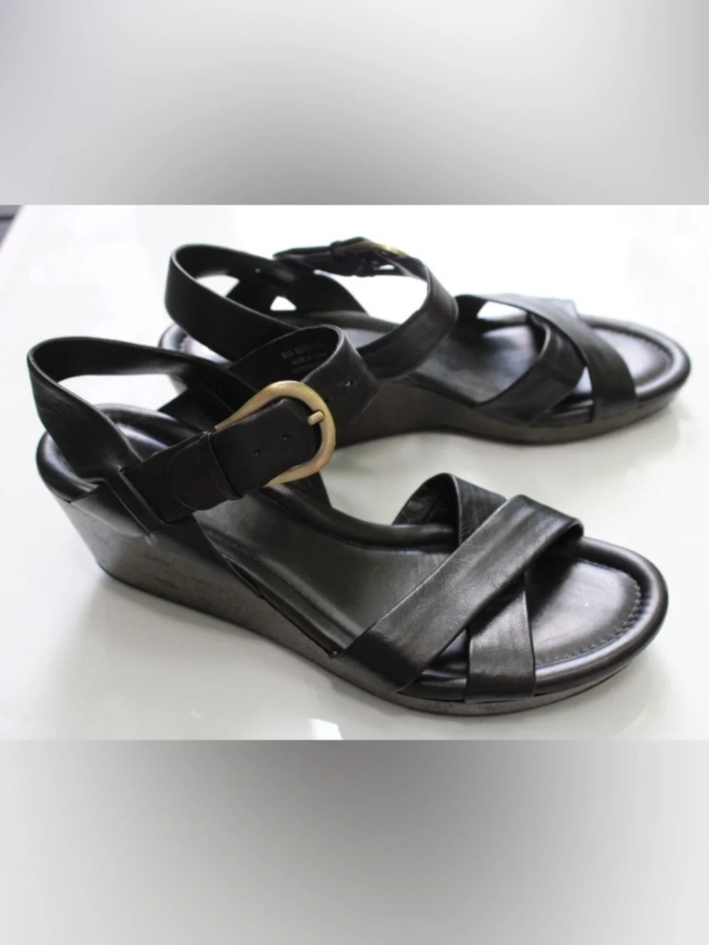 Cole Haan criss cross leather wedges
